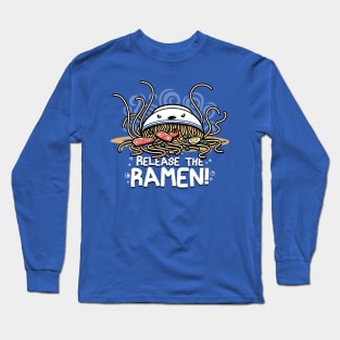 Release the Ramen Funny Cute Kawaii Kraken Japanese Ramen Foodie Meme Long Sleeve T-Shirt